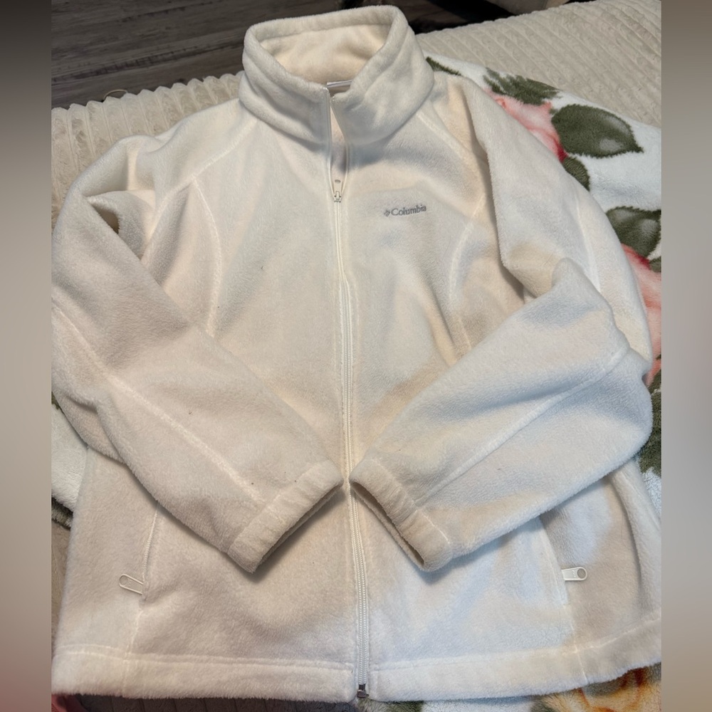 Columbia White Fleece Jacket
